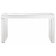 ACME Dominic Glass Rectangular Writing Desk with Sled Base in Mirrored