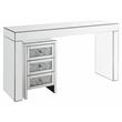 ACME Dominic Glass Rectangular Writing Desk with Sled Base in Mirrored