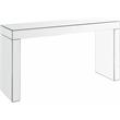 ACME Dominic Glass Rectangular Writing Desk with Sled Base in Mirrored
