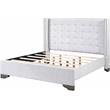 ACME Artesia Tufted Fabric Eastern King Platform Bed in Tan and Salvaged Natural