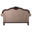 ACME Chateau De Ville Fabric Loveseat with 3 Pillows in Beige and Espresso