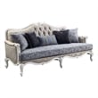 ACME Ciddrenar Fabric Tufted Sofa with 5 pillows in White