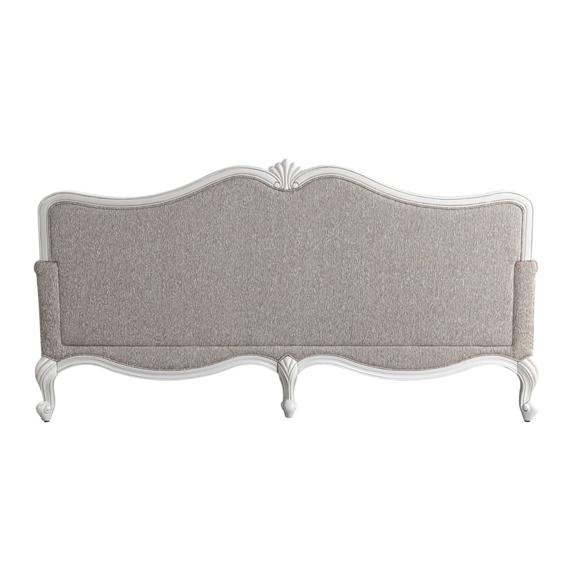 ACME Ciddrenar Fabric Tufted Sofa with 5 pillows in White