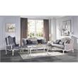 ACME Ciddrenar Fabric Upholstery Chair with Pillow in Blue and White