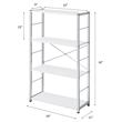 ACME Tennos 4 Wooden Shelves Bookshelf with Metal Frame in White and Chrome
