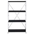 ACME Tennos 4 Wooden Shelves Bookshelf with Metal Frame in Black and Chrome