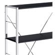 ACME Tennos 4 Wooden Shelves Bookshelf with Metal Frame in Black and Chrome