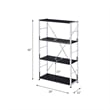 ACME Tennos 4 Wooden Shelves Bookshelf with Metal Frame in Black and Chrome