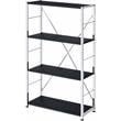 ACME Tennos 4 Wooden Shelves Bookshelf with Metal Frame in Black and Chrome