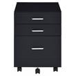 ACME Tennos Wooden 3-Drawer Cabinet with Casters in Black and Chrome