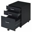 ACME Tennos Wooden 3-Drawer Cabinet with Casters in Black and Chrome