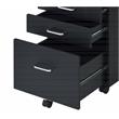ACME Tennos Wooden 3-Drawer Cabinet with Casters in Black and Chrome