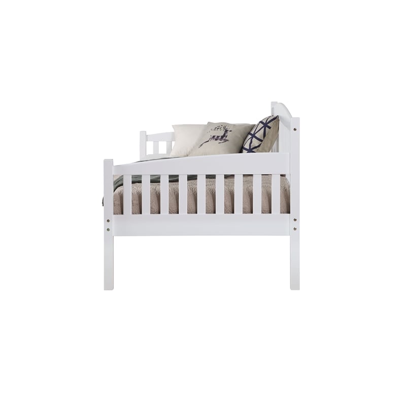 ACME Caryn Wooden Twin Mission Style Daybed with Slightly Curved Back in White