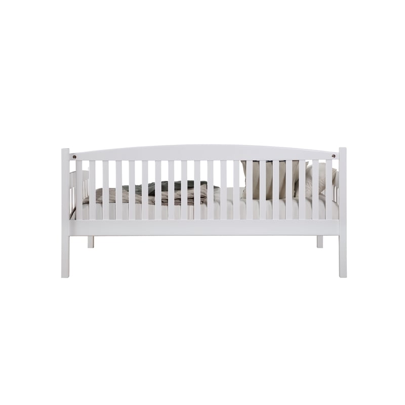 ACME Caryn Wooden Twin Mission Style Daybed with Slightly Curved Back in White