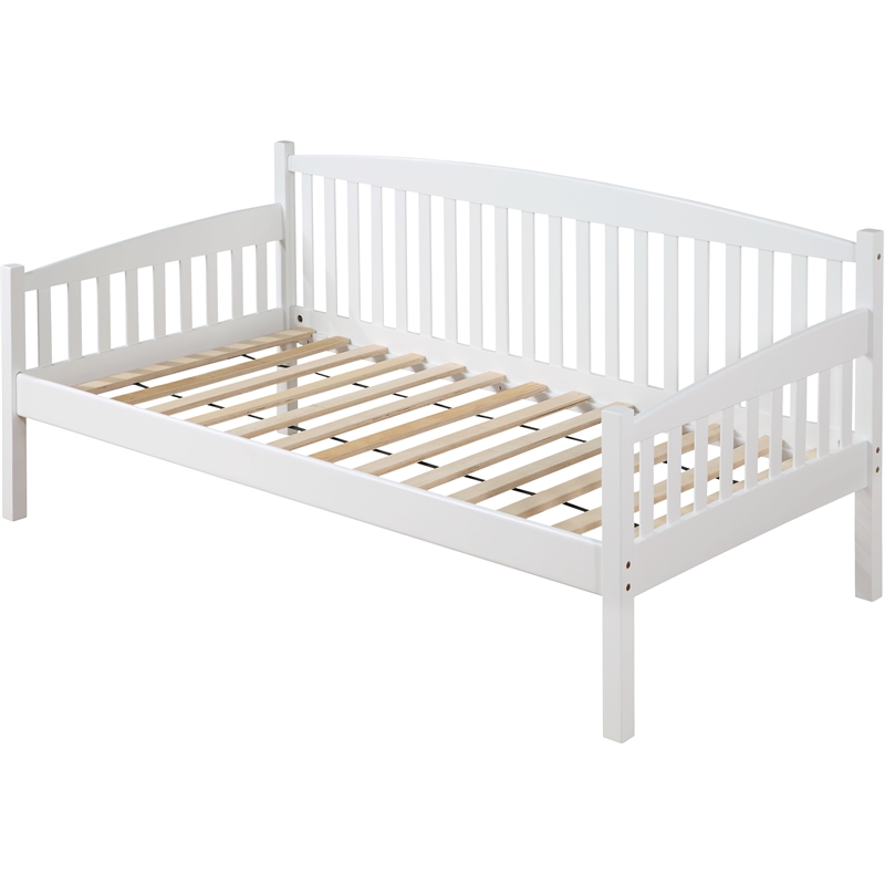 ACME Caryn Wooden Twin Mission Style Daybed with Slightly Curved Back in White