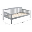 ACME Caryn Wooden Twin Mission Style Daybed with Slightly Curved Back in Gray