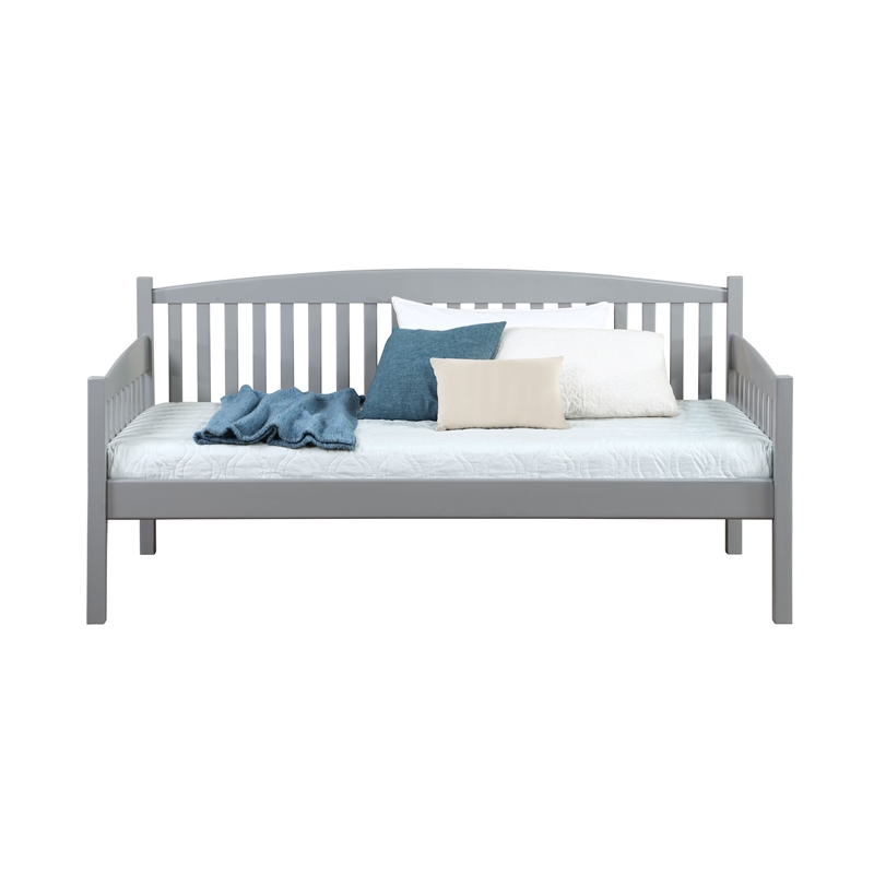 ACME Caryn Wooden Twin Mission Style Daybed with Slightly Curved Back in Gray
