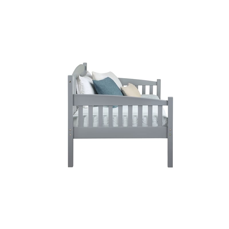 ACME Caryn Wooden Twin Mission Style Daybed with Slightly Curved Back in Gray