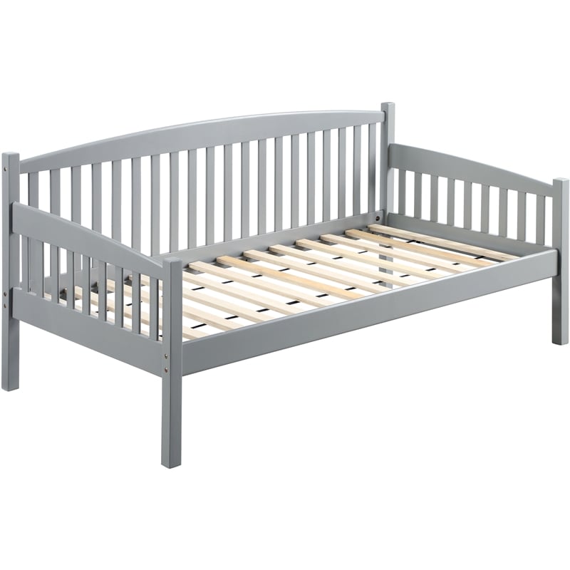 ACME Caryn Wooden Twin Mission Style Daybed with Slightly Curved Back in Gray
