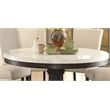 ACME Nolan Round Marble Top Dining Table in White and Salvage Dark Oak