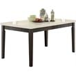 ACME Nolan Dining Table in White Marble and Salvage Dark Oak