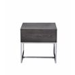 ACME Iban End Table in Gray Oak and Chrome