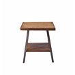 ACME Ikram 2 Pieces Wooden End Table with Shelf in Weathered Oak and Sandy Black