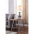 ACME Ikram 2 Pieces Wooden End Table with Shelf in Weathered Oak and Sandy Black