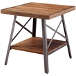 ACME Ikram 2 Pieces Wooden End Table with Shelf in Weathered Oak and Sandy Black