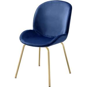acme chuchip side chair in blue velvet and gold