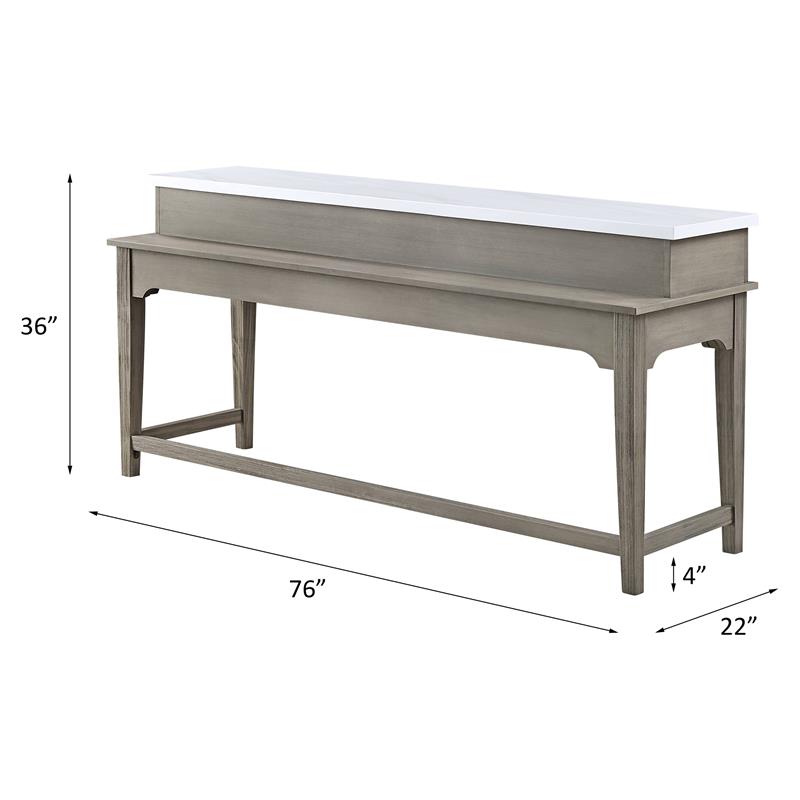 ACME Wandella 4-Piece Wooden Counter Dining Set in White and Rustic Oak