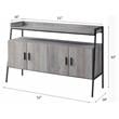 ACME Samiya Wooden 1-Shelf TV Stand with 4 Doors in Gray Oak and Black