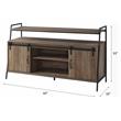 ACME Rashawn Wooden TV Stand with 2 Open Shelves in Rustic Oak and Black