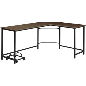acme bambina wooden top computer desk with computer holder in black and oak
