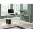ACME Bambina Wooden Top Computer Desk with Computer Holder in Gray and White