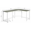 ACME Bambina Wooden Top Computer Desk with Computer Holder in Gray and White