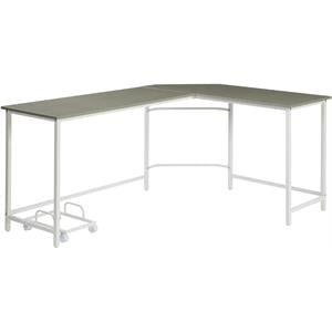 ACME Bambina Wooden Top Computer Desk with Computer Holder in Gray and White