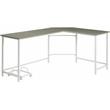 ACME Bambina Wooden Top Computer Desk with Computer Holder in Gray and White