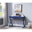 ACME Nalo Wooden 1-Drawer Writing Desk with X-Shaped Base in Twilight Blue