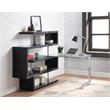 ACME Buck II Glass Top Writing Desk in Chrome and Black High Gloss
