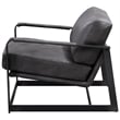 ACME Locnos Top Grain Leather Upholstered Accent Chair in Gray and Black