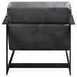 ACME Locnos Top Grain Leather Upholstered Accent Chair in Gray and Black