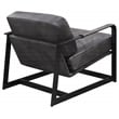 ACME Locnos Top Grain Leather Upholstered Accent Chair in Gray and Black