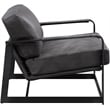 ACME Locnos Top Grain Leather Upholstered Accent Chair in Gray and Black