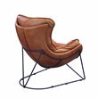 ACME Thurshan Accent Chair in Aperol Top Grain Leather and Black