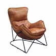 ACME Thurshan Accent Chair in Aperol Top Grain Leather and Black