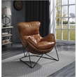 ACME Thurshan Accent Chair in Aperol Top Grain Leather and Black