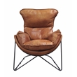 ACME Thurshan Accent Chair in Aperol Top Grain Leather and Black