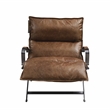 ACME Zulgaz Accent Chair in Cocoa Top Grain Leather and Matt Iron