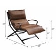 ACME Zulgaz Accent Chair in Cocoa Top Grain Leather and Matt Iron